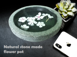 Stone flower pot and multipurpose stone pot pack of 1 pcs