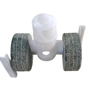Tabletop grinder roller stand with double stopper rod and stones