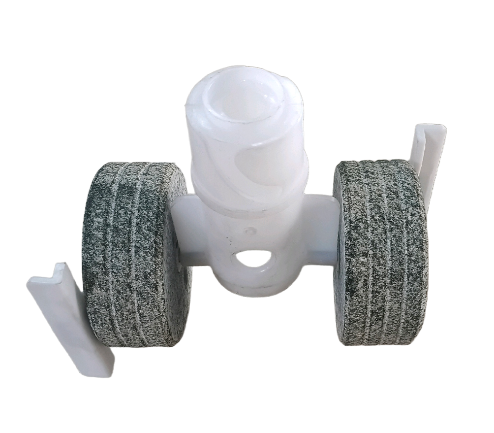 Tabletop grinder roller stand with double stopper rod and stones