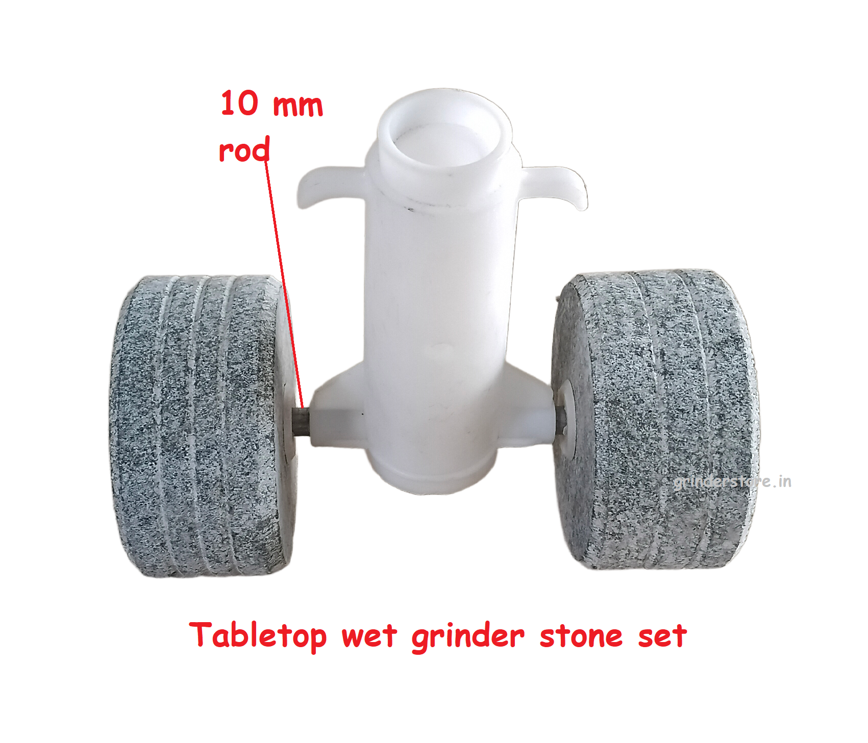 Tabletop wet grinder roller stones set including stopper pad