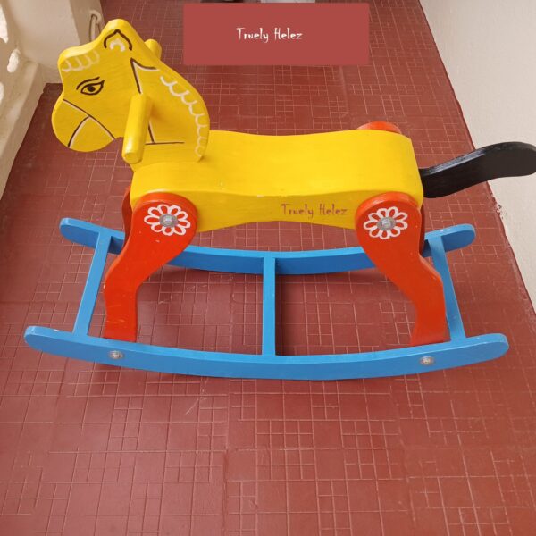 wooden horse for kids toys Hand-Painted Design